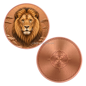 Op maat gemaakte prijs Wildlife Animal 1 2 5 Avdp oz .999 Fijne Koperen Warrior Leeuw Wolf Tijger Munt met logo - Product Image 3