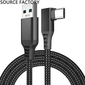 90 Degree 60W 3A Usb Cable Charger Cord Data Wire Type C Charger Cable 90 Degree For Playing Games High Quality
