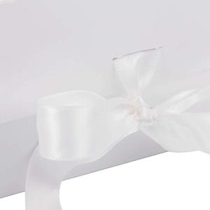 White and Coral <strong>Gift</strong> Box with Satin Ribbon, Collapsible <strong>Gift</strong> Box for Party, Wedding, <strong>Gift</strong> <strong>Wrap</strong>, <strong>Storage</strong> - Product Image 5