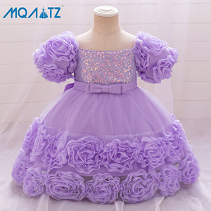 MQATZ Robe de Princesse de Haute Qualité à la Mode pour Enfant, Toutes Saisons, Manches Courtes, Robe de Demoiselle d'Honneur pour Fille, Idéale pour Fêtes d'Anniversaire - Product Image 2