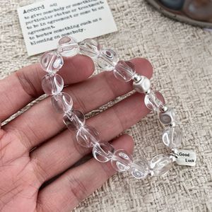 สร้อยข้อมือคริสตัลสีขาว S925 เงินแท้ พร้อมจี้นำโชค สำหรับทุกเพศ ใส่ได้ทุกวัน - Product Image 5