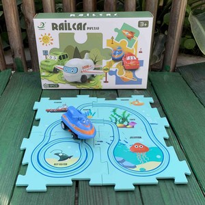 Jouets de construction de route amusants en plastique éducatifs <span class=keywords><strong>pour</strong></span> enfants d'âge préscolaire, puzzle de <span class=keywords><strong>rail</strong></span> électrique, piste de puzzle de voiture - Product Image 5