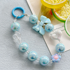Phụ kiện móc khóa dây đeo tay hình trái tim hoa xinh xắn, mặt dây chuyền hạt cườm, ốp điện thoại, charm nhiều màu sắc cho túi xách - Product Image 2