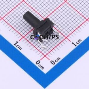 TS017-CBY1EH10.0 Tactile Switch Through hole-4P,6.1x6.1mm Switch Single Pole Single Throw Round Button 1.8N Through Hole - Product Image 2