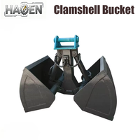 Bucket Clamshell Haoen SK210 Mini Excavator dengan Gigi, Material Q355B/NM500, Bukaan Rahang Maksimum 1800mm untuk Excavator 20 Ton