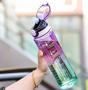 Large-capacity Transparent Plastic <b>Straw</b> Water <b>Cup</b>, Portable Sports Water Bottle for Summer, Shockproof - Product Image 5
