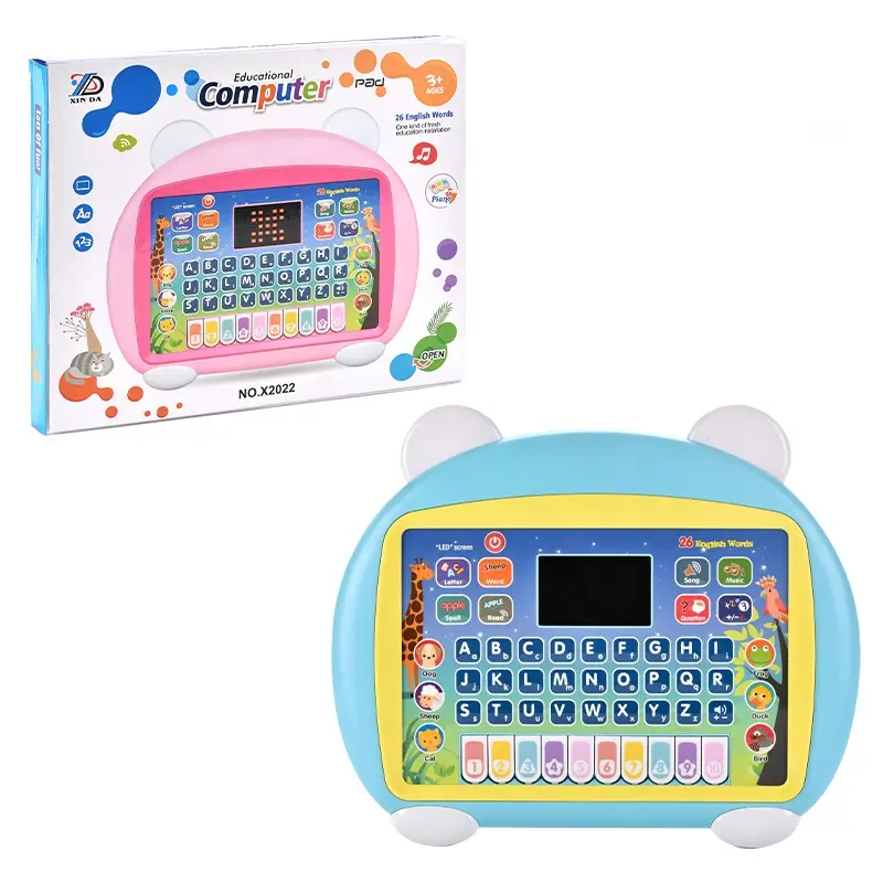 Çocuklar İngilizce öğrenme makinesi piyano çalışma yazım harfler eğitici akıllı LCD ekran tablet bilgisayar öğretici oyuncaklar