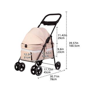 <span class=keywords><strong>Poussette</strong></span> pliable de luxe 2026 pour chat et <span class=keywords><strong>chien</strong></span>, chariot de transport pour animaux de compagnie, idéal pour les voyages en avion - Product Image 1