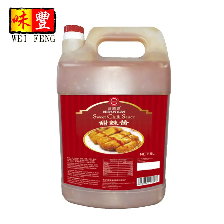 OEM Usine FI BRC HACCP En Vrac En Plastique Pot 5L Pâte de Piment Rouge 5.5kg Sauce Au Piment Doux