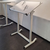 Bureau roulant pneumatique moderne réglable en hauteur pour ordinateur portable pliable Bureau assis-debout Bureau d'étude de roue cachée Bureau debout élévateur à dessin