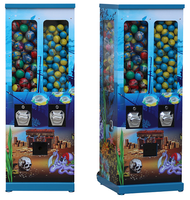 Distributeur automatique de capsules doubles - Grande capacité (800-900) en métal et plastique bleu, pour balles de 25-65 mm