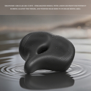 Selle de vélo LEWEE large, sièges de vélo Big Ass, cuir PU, absorption des chocs douce, résistant à l'eau, coussin de sécurité pour le cyclisme - Product Image 4