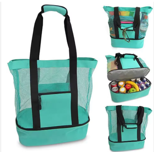 Tote Bag Outdoor Portable Cooler Pocket Shopping Multifunctional Beach Picnic Cooler Bags for Outdoor Mesh Large Capacity - Product Image 1