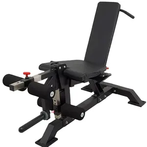 Gym Equipment Fitness Leg Curl Extension Machine Adjustable Weight Bench with weights and bar set