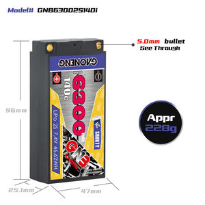 GNB GAONENG 6300MAH 2 S 7,4 V 140C Short Shorty Pack 5,0mm Bullet Hard Case RC LiPo Batería <span class=keywords><strong>1</strong></span>:<span class=keywords><strong>10</strong></span> <span class=keywords><strong>1</strong></span>:12 Escala RC Race Car - Product Image 3