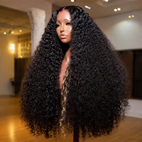 Perruque de luxe en cheveux humains bouclés crépus, perruque frontale en dentelle HD 13x6 pré-épilée, densité élevée 210%, cheveux vierges brésiliens