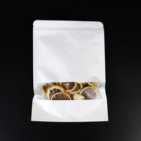 Sachet Doypack en papier kraft imprimé personnalisé avec fenêtre transparente et fermeture zip pour emballage alimentaire, avec fenêtre pour les épices