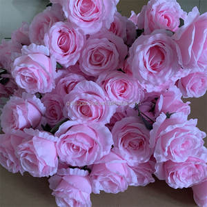 A-529 bunga buatan gagang panjang mawar sutra buatan mawar merah muda 3 kepala mawar sutra untuk dekorasi pernikahan - Product Image 6