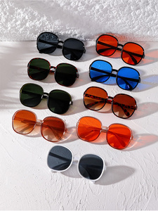 Fashion <b>Round</b> <b>Sunglasses</b> Oversized Frame UV400 Unisex Driving Street Style Daily Wear Comfortable - Product Image 6