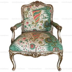Grand <span class=keywords><strong>fauteuil</strong></span> de style <span class=keywords><strong>Louis</strong></span> XV, <span class=keywords><strong>fauteuil</strong></span> antique en tissu, <span class=keywords><strong>fauteuil</strong></span> français - Product Image 1