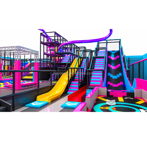 Parc d'attractions et d'aventure pour adultes et enfants, zone de jeux gonflables, trampolines, équipement de terrain de jeux intérieur, toboggans, jeux de saut, parc de trampolines - Product Image 1