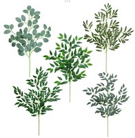 Petites plantes artificielles en plastique recyclables, feuilles d'eucalyptus, branche, décoration d'intérieur respectueuse de l'environnement, paquet multi-pièces pour bureau