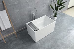 小型深圆形亚克力浴缸独立式浸泡浴缸独立浴缸小型浴室基座浴缸 - Product Image 5