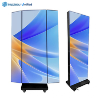 Pantalla LED Plegable de Doble Cara P2.5, 640*1920 1280*1920 960x1920, Pantalla LED Plegable de Tres Pliegues para Exteriores con Control por WiFi