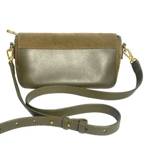 Zachte Gladde Suède Lederen Dames Handtas Goede Kwaliteit Retro Dames Schouder Crossbody Tas