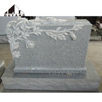 QUYANG – pierre de tête de cimetière moderne de qualité en granit noir, statue de pierre tombale pour les fosses, vente en gros