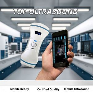 128-Element mảng probe ultrasonido xách tay không dây 3-in-1 lồi và tuyến tính siêu âm DOPPLER màu siêu âm y tế cụ - Product Image 2