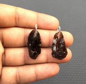 Natural Smoky Quartz Rough 92.5 Sterling <b>Silver</b> <b>Pendant</b> Charms Women Jewelry <b>Men</b> Gift Trendy Stone Wholesale - Product Image 2