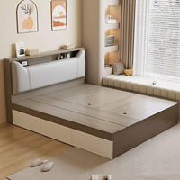 Tatami Hochbett mit Stauraum und Schubladen, Modernes Einzel- oder Doppelbett für Apartments und Ferienwohnungen