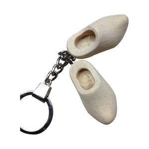 프로모션 선물 네덜란드 기념품 네덜란드 신발 키 체인 천연 나무 신발 키 체인 사용자 정의 로고 - Product Image 2