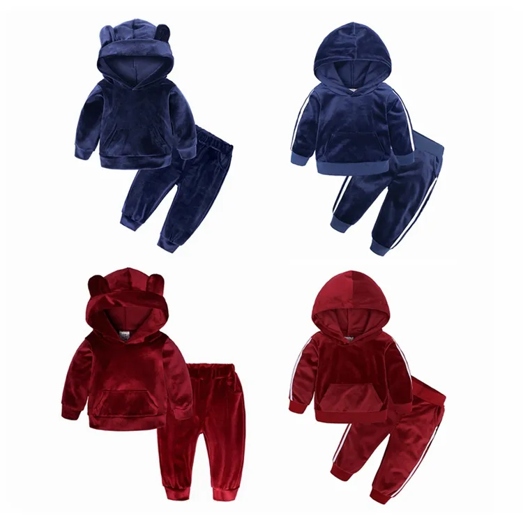Hoodie and sweat pants 2pcs children clothes baby toddler boys winter set