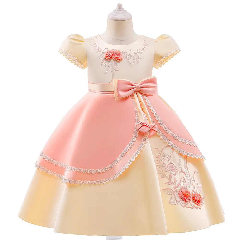 High Quality Kids Party Dress Children Fashion Flower Girl Wedding Wear Sleeveless Dress For Girls