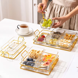 Set di Piatti <span class=keywords><strong>in</strong></span> <span class=keywords><strong>Vetro</strong></span> Smerigliato Ecologici per Snack e Matrimoni, per Uso Domestico, Ristorante e Catering - Product Image 2