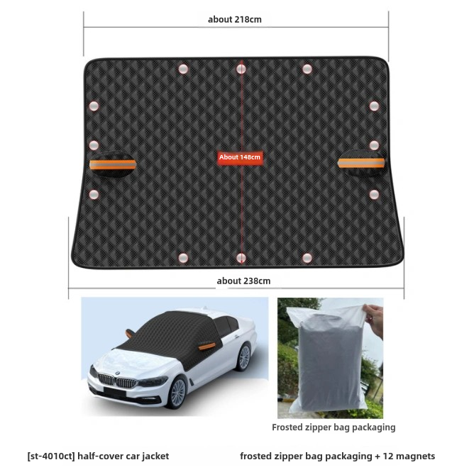 Noir + 12 * aimants + demi-couverture + sac à fermeture éclair givré