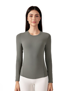 Mode manches longues t-<span class=keywords><strong>shirt</strong></span> nu sentiment Yoga haut Fitness costume haut automne séchage rapide femmes course veste de <span class=keywords><strong>sport</strong></span> - Product Image 2