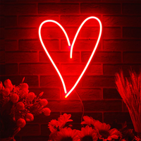 Panneau néon, lampe de décoration de mariage, personnalisé en forme de cœur, glace, panneau, vente en gros