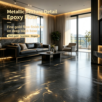 Cat Lantai Epoxy Metalik Self-Leveling Berkilau Tinggi, Anti Debu, Mudah Dibersihkan, Anti Selip, Tahan Aus, untuk Rumah Baru, Kamar