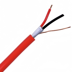 Câble de système d'alarme incendie résistant au feu, gaine LSZH blindée, conducteur en cuivre massif 2*1,5 mm², rouge, 305 m, bobine en bois - Product Image 1