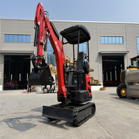 Mini-excavatrice compacte hydraulique de 1,5 tonne, excavatrice sur chenilles pour la ferme et le jardin