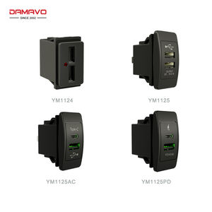 DAMAVO personnalisé 12V véhicule chargeur de voiture double USB type C charge rapide USB fonction stéréo pour RV Bus camion OEM ODM usine téléphone - Product Image 3