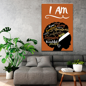 African <strong>Queen</strong> Canvas Wall <strong>Art</strong> Black Women's Watercolor Portrait Paintings Living Room Wall Decoration Artwork Black Girl - Product Image 5