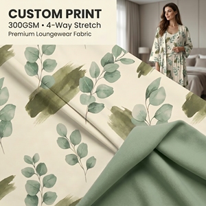 Tissu en maille poly double brossée 300 GSM DBP, toucher doux et onctueux, pour vêtements <span class=keywords><strong>de</strong></span> détente et pyjamas pour femmes. - Product Image 1