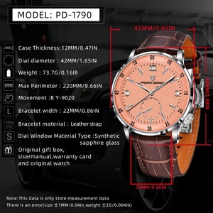 Montre pilote PAGANI DESIGN PD-1790, nouvelle montre mécanique de loisirs et de mode de 42 mm, verre saphir, montre mécanique automatique lumineuse - Product Image 6