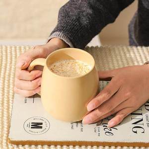 480ml large capacity ceramic mug, solid color, heat-resistant, suitable for home and office use, trendy breakfast mug. - Product Image 2