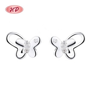 Fashion Fancy 3A Cubic Zirconia S925 Butterfly Sterling <b>Silver</b> Vintage <b>Stud</b> <b>Earring</b> <b>for</b> <b>Women</b> Trendy Gift Jewelry - Product Image 3