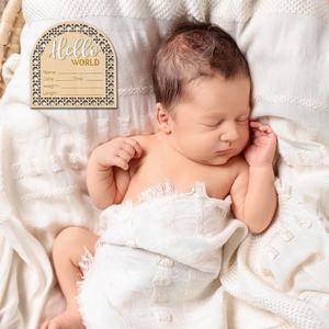 Bienvenue nouveau-né signe bébé Photo accessoires Hello World naissance annonce signe bébé jalons carte pour bébé douche - Product Image 6